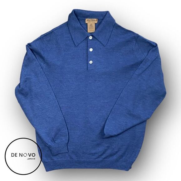 MARIO GILBERT MEN'S Long Sleeves 3 Button Sweater Size Large Blue - Picture 1 of 6